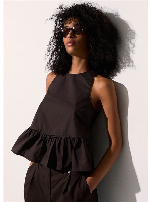 Top in popeline con fiocco LIU JO | WA6365T4853/91109